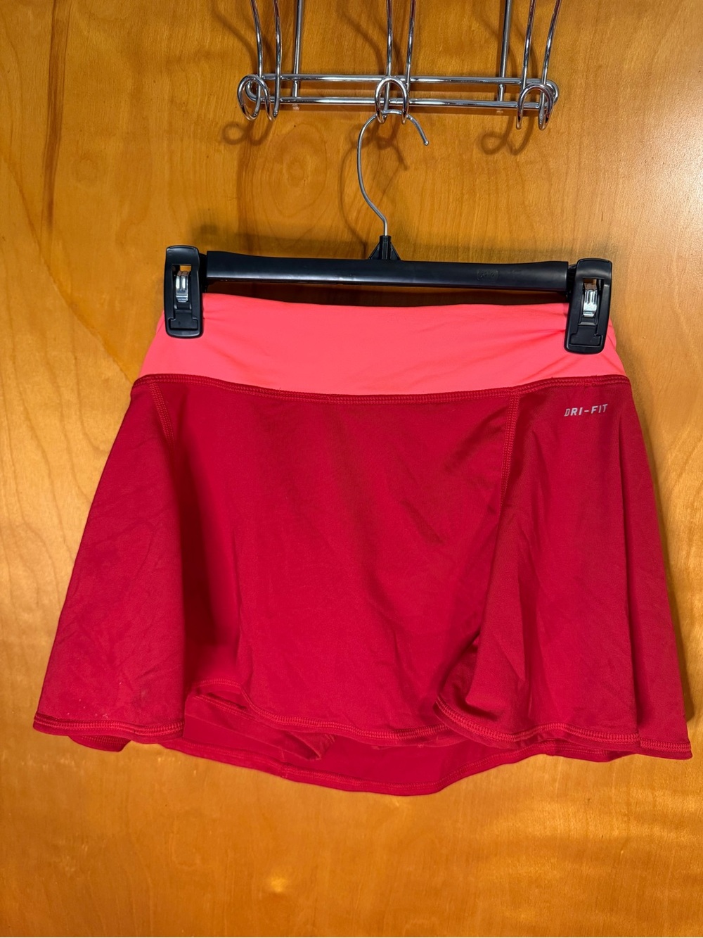 Nike Women's Red Skater Skirt with Pink Waistband